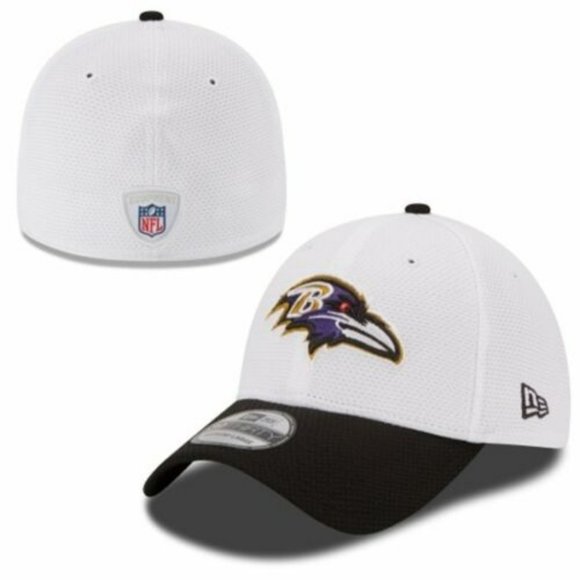 Baltimore Ravens 2015 New Era Men's White OnField Training Camp 3930 Flexfit Hat - Picture 1 of 1